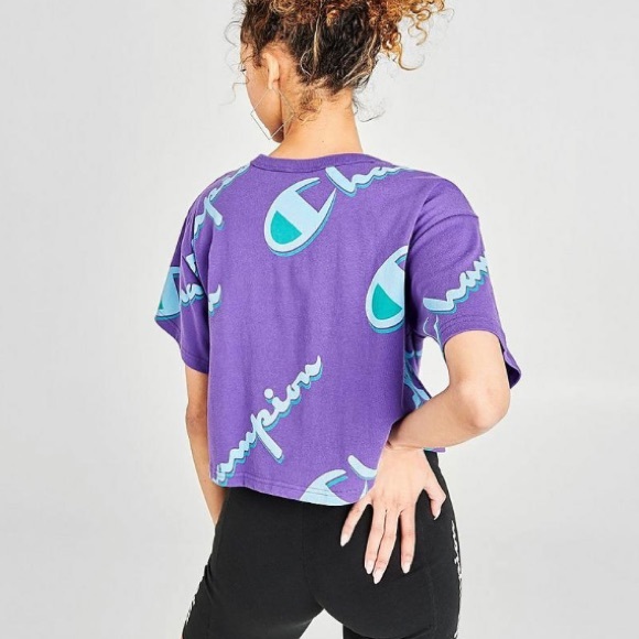 Women’s Champion Allover Print Crop T-shirt - Picture 3 of 6